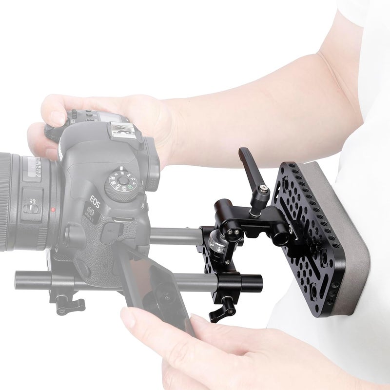 NICEYRIG Camera Chest Pad Mount with Mounting Cheese Plate, Adjustable Magic Arm, 15mm Rod Clamp for 15mm DSLR Camera Handheld Steady Shooting - 619 - Image 3